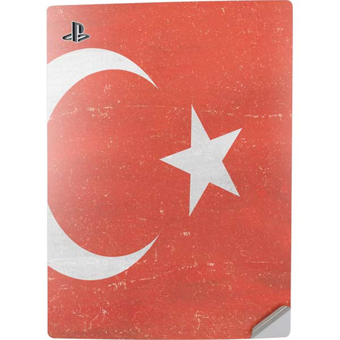 Turkish Flag Distressed PS5 Digital Edition Console Skin